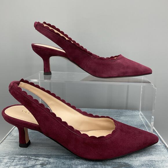 NEW Pelle Moda Women’s Kelsa Slingback Pumps Red Size 6.5 - Picture 1 of 10